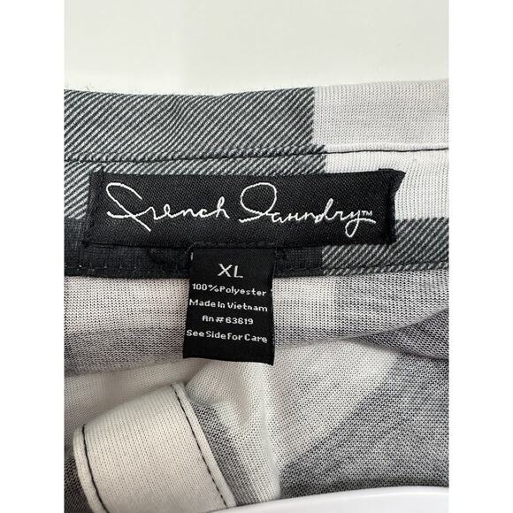 French Laundry Womens Shirt Size XL Black White Plaid Long Sleeve Button Up - Picture 6 of 12
